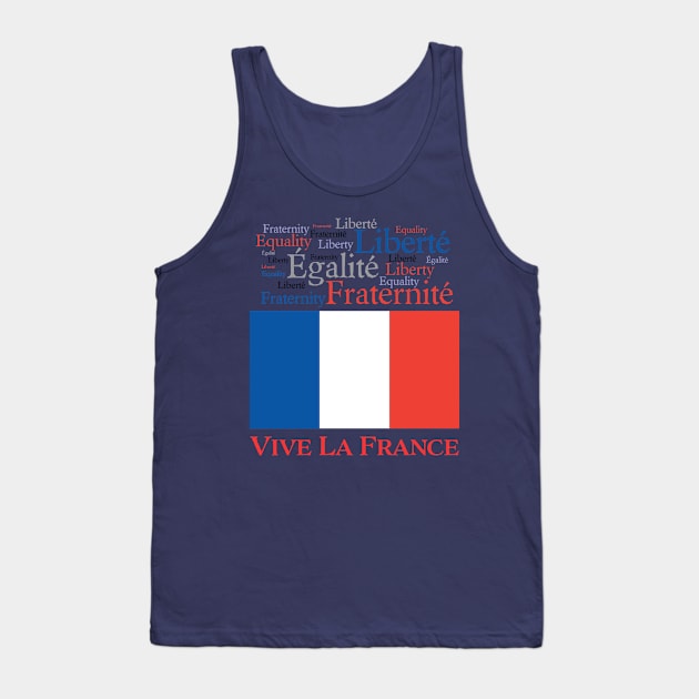 Vive La France French Flag and Motto Tank Top by AntiqueImages